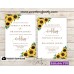 Sunflowers Invitation suite template,Sunflowers invitation set, (143)